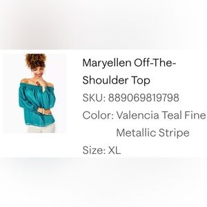 Teal Off-Shoulder Top Lilly Pulitzer XL